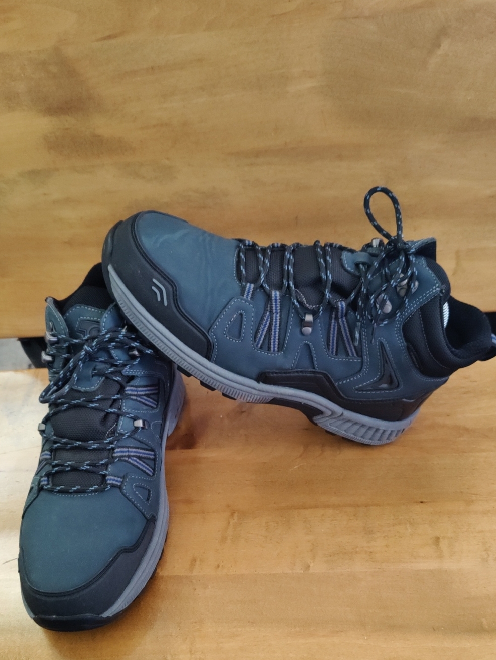 Orthofeet Dakota All Terrain Hiking Boots Size 9.5 Wide Blue And Black